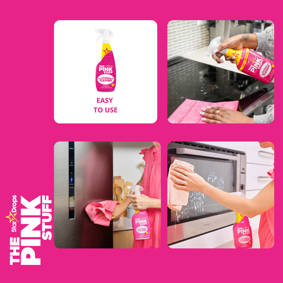 The Pink Stuff Pack 3 Unidades Ahorro – Pasta 850g + Spray Multiusos 750ml + Crema Limpiadora 500ml – Stardrops Pasta Pink Stuff Miracle Cleaning