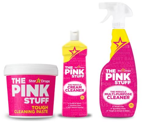 The Pink Stuff Pack 3 Unidades Ahorro – Pasta 850g + Spray Multiusos 750ml + Crema Limpiadora 500ml – Stardrops Pasta Pink Stuff Miracle Cleaning