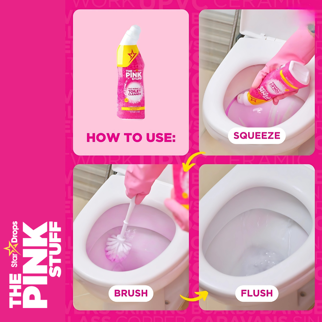 The Pink Stuff Pack 3 Unidades Ahorro – Pasta 850g + Spray Multiusos 750ml + Crema Limpiadora 500ml – Stardrops Pasta Pink Stuff Miracle Cleaning